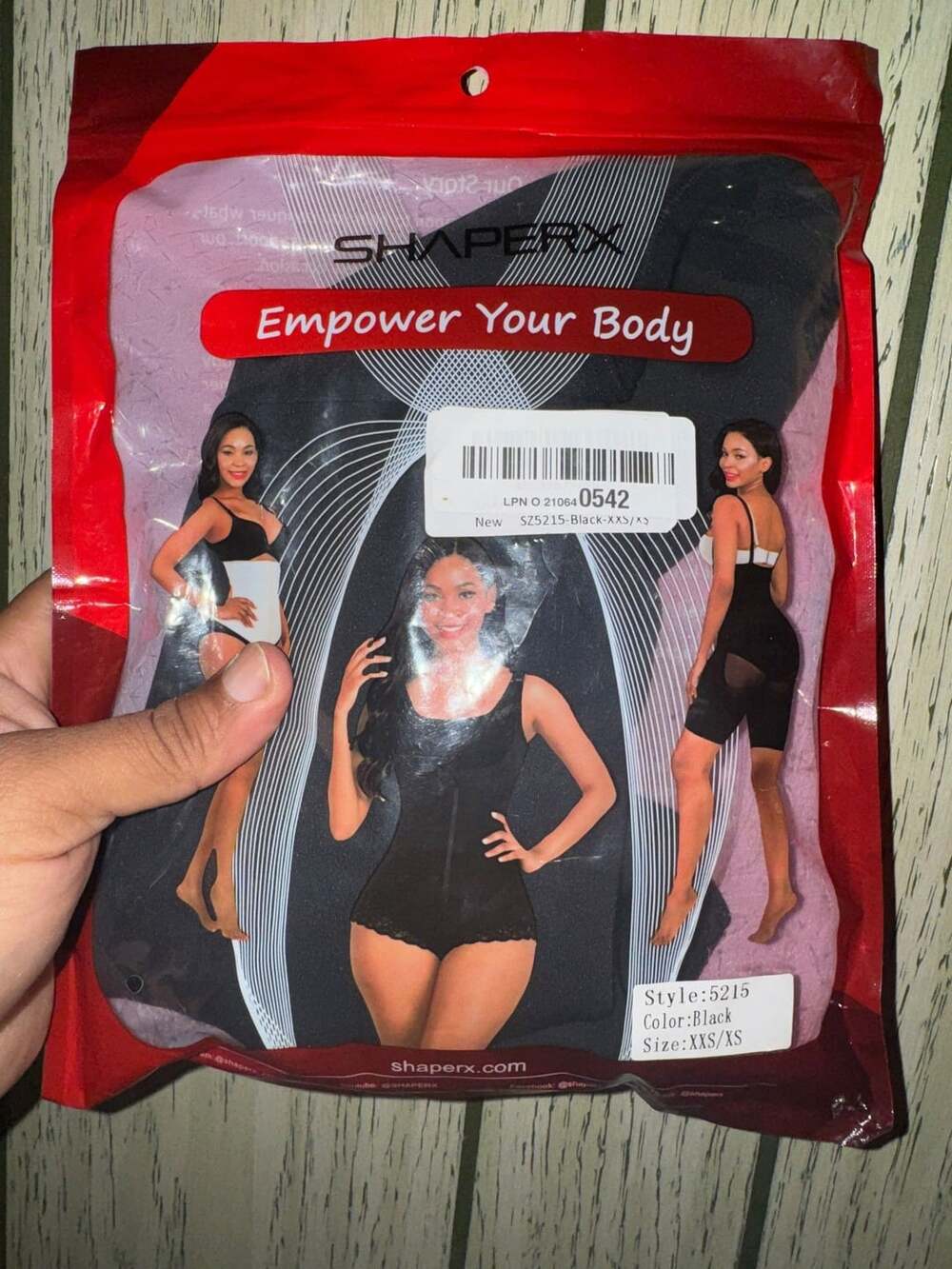 SHAPERX Bodysuit Shapewear Style 5215 Size XXS/XS Black